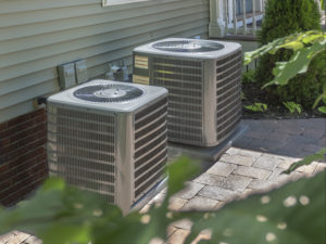 HVAC heating and air conditioning units at a resident's home